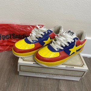 A Bathing Ape Bapesta Shoes Red Yellow Blue